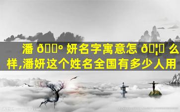 潘 🐺 妍名字寓意怎 🦄 么样,潘妍这个姓名全国有多少人用
